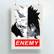 Onyourcases Uzumaki and Sasuke Face Custom Poster Gift Silk Poster Wall Decor Home Decoration Wall Art Satin Silky Decorative Wallpaper Personalized Wall Hanging 20x14 Inch 24x35 Inch Poster