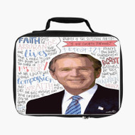 Onyourcases Qeorge W Bush Quotes Custom Lunch Bag Personalised Photo Adult Kids School Bento Food Picnics Work Trip Lunch Box Birthday Gift Girls Brand New Boys Tote Bag