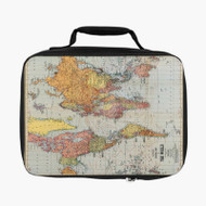 Onyourcases Vintage Map of The World Custom Lunch Bag Personalised Photo Adult Kids School Bento Food Picnics Work Trip Lunch Box Birthday Gift Girls Boys Brand New Tote Bag