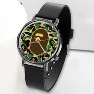 Onyourcases A Bathing Ape Custom Watch Top Awesome Unisex Black Classic Plastic Quartz Watch for Men Women Premium with Gift Box Watches