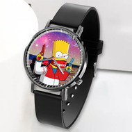 Onyourcases Bart Simpsons Supreme Galaxy Custom Watch Top Awesome Unisex Black Classic Plastic Quartz Watch for Men Women Premium with Gift Box Watches