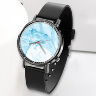 Onyourcases Blue Marble Custom Watch Top Awesome Unisex Black Classic Plastic Quartz Watch for Men Women Premium with Gift Box Watches