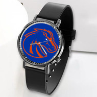 Onyourcases Boise State Broncos Custom Watch Top Awesome Unisex Black Classic Plastic Quartz Watch for Men Women Premium with Gift Box Watches