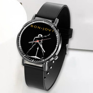 Onyourcases Bon Jovi Custom Watch Top Awesome Unisex Black Classic Plastic Quartz Watch for Men Women Premium with Gift Box Watches