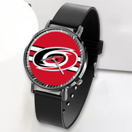 Onyourcases Carolina Hurricanes NHL Custom Watch Top Awesome Unisex Black Classic Plastic Quartz Watch for Men Women Premium with Gift Box Watches