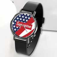 Onyourcases Flag Supreme Custom Watch Top Awesome Unisex Black Classic Plastic Quartz Watch for Men Women Premium with Gift Box Watches