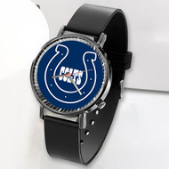 Onyourcases Indianapolis Colts NFL Art Custom Watch Top Awesome Unisex Black Classic Plastic Quartz Watch for Men Women Premium with Gift Box Watches