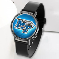 Onyourcases Middle Tennessee Blue Raiders Custom Watch Top Awesome Unisex Black Classic Plastic Quartz Watch for Men Women Premium with Gift Box Watches