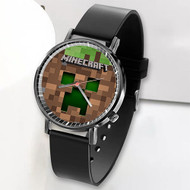 Onyourcases Minecraft Custom Watch Top Awesome Unisex Black Classic Plastic Quartz Watch for Men Women Premium with Gift Box Watches