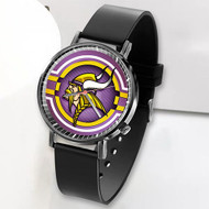 Onyourcases Minnesota Vikings NFL Custom Watch Top Awesome Unisex Black Classic Plastic Quartz Watch for Men Women Premium with Gift Box Watches