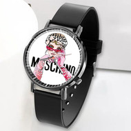 Onyourcases moschino Custom Watch Top Awesome Unisex Black Classic Plastic Quartz Watch for Men Women Premium with Gift Box Watches