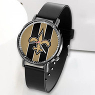 Onyourcases New Orleans Saints NFL Custom Watch Top Awesome Unisex Black Classic Plastic Quartz Watch for Men Women Premium with Gift Box Watches