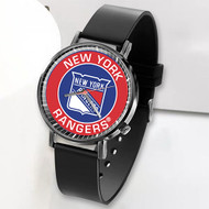 Onyourcases New York Rangers NHL Custom Watch Top Awesome Unisex Black Classic Plastic Quartz Watch for Men Women Premium with Gift Box Watches