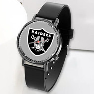 Onyourcases Oakland Raiders NFL Art Custom Watch Top Awesome Unisex Black Classic Plastic Quartz Watch for Men Women Premium with Gift Box Watches