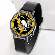 Onyourcases Pittsburgh Penguins NHL Custom Watch Top Awesome Unisex Black Classic Plastic Quartz Watch for Men Women Premium with Gift Box Watches