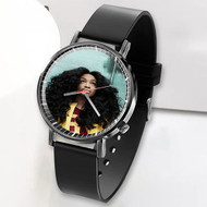 Onyourcases Sza Custom Watch Top Awesome Unisex Black Classic Plastic Quartz Watch for Men Women Premium with Gift Box Watches
