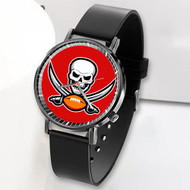 Onyourcases Tampa Bay Buccaneers NFL Art Custom Watch Top Awesome Unisex Black Classic Plastic Quartz Watch for Men Women Premium with Gift Box Watches