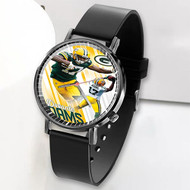 Onyourcases Davante Adams NFL Green Bay Packers Custom Watch Awesome Top Unisex Black Classic Plastic Quartz Watch for Men Women Premium with Gift Box Watches