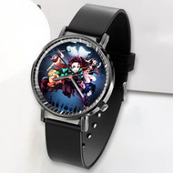 Onyourcases Demon Slayer Kimetsu no Yaiba Custom Watch Awesome Top Unisex Black Classic Plastic Quartz Watch for Men Women Premium with Gift Box Watches