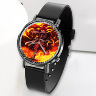 Onyourcases Fairy Tail Natsu On Fire Custom Watch Awesome Top Unisex Black Classic Plastic Quartz Watch for Men Women Premium with Gift Box Watches