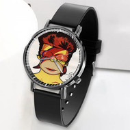 Onyourcases Homer Simpson Ziggy Stardust Custom Watch Awesome Top Unisex Black Classic Plastic Quartz Watch for Men Women Premium with Gift Box Watches