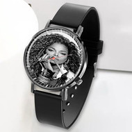 Onyourcases Janet Jackson Custom Watch Awesome Top Unisex Black Classic Plastic Quartz Watch for Men Women Premium with Gift Box Watches