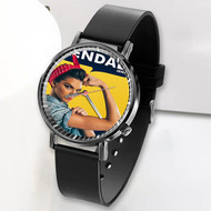Onyourcases Kendall Jenner as Rosie the Riveter Custom Watch Awesome Top Unisex Black Classic Plastic Quartz Watch for Men Women Premium with Gift Box Watches