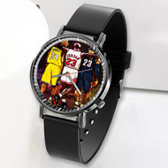 Onyourcases Kobe Bryant Michael Jordan Lebron James NBA Custom Watch Awesome Top Unisex Black Classic Plastic Quartz Watch for Men Women Premium with Gift Box Watches