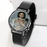 Onyourcases Rihanna Nude Custom Watch Awesome Top Unisex Black Classic Plastic Quartz Watch for Men Women Premium with Gift Box Watches