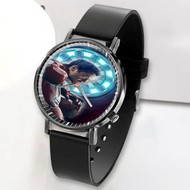 Onyourcases Tony Stark Iron Man Marvel Custom Watch Awesome Top Unisex Black Classic Plastic Quartz Watch for Men Women Premium with Gift Box Watches