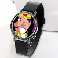 Onyourcases Wonder Woman and Banana Custom Watch Awesome Top Unisex Black Classic Plastic Quartz Watch for Men Women Premium with Gift Box Watches