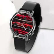 Onyourcases Chevrolet Corvette C8 Custom Watch Awesome Unisex Top Brand Black Classic Plastic Quartz Watch for Men Women Premium with Gift Box Watches