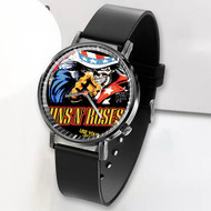 Onyourcases Guns N Roses New York Custom Watch Awesome Unisex Top Brand Black Classic Plastic Quartz Watch for Men Women Premium with Gift Box Watches