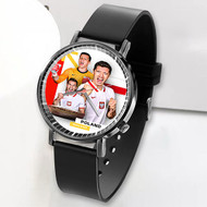 Onyourcases Poland World Cup 2022 Custom Watch Awesome Unisex Top Brand Black Classic Plastic Quartz Watch for Men Women Premium with Gift Box Watches