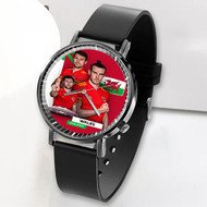 Onyourcases Wales World Cup 2022 Custom Watch Awesome Unisex Top Brand Black Classic Plastic Quartz Watch for Men Women Premium with Gift Box Watches