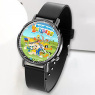 Onyourcases Bugs Bunny Builders Custom Watch Awesome Unisex Black Top Brand Classic Plastic Quartz Watch for Men Women Premium with Gift Box Watches