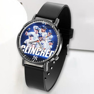 Onyourcases Clinched New York Yankees Custom Watch Awesome Unisex Black Top Brand Classic Plastic Quartz Watch for Men Women Premium with Gift Box Watches