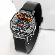 Onyourcases Def Leppard Diamond Star Halos Custom Watch Awesome Unisex Black Top Brand Classic Plastic Quartz Watch for Men Women Premium with Gift Box Watches