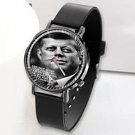 Onyourcases John F Kennedy Quotes jpeg Custom Watch Awesome Unisex Black Top Brand Classic Plastic Quartz Watch for Men Women Premium with Gift Box Watches