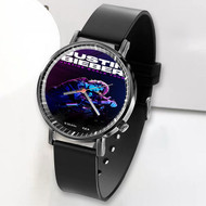 Onyourcases Justin Bieber Justice World Tour 2022 Custom Watch Awesome Unisex Black Top Brand Classic Plastic Quartz Watch for Men Women Premium with Gift Box Watches