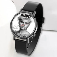 Onyourcases Justin Bieber Signed Custom Watch Awesome Unisex Black Top Brand Classic Plastic Quartz Watch for Men Women Premium with Gift Box Watches
