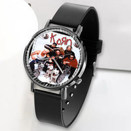 Onyourcases Korn Band Custom Watch Awesome Unisex Black Top Brand Classic Plastic Quartz Watch for Men Women Premium with Gift Box Watches