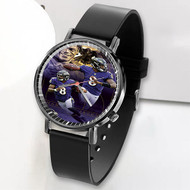 Onyourcases Lamar Jackson Baltimore Ravens NFL jpeg Custom Watch Awesome Unisex Black Top Brand Classic Plastic Quartz Watch for Men Women Premium with Gift Box Watches