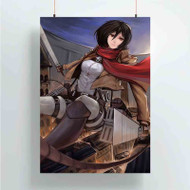 Onyourcases Attack on Titans Mikasa Ackerman Custom Poster Art Gift Silk Poster Wall Decor Home Decoration Wall Art Satin Silky Decorative Wallpaper Personalized Wall Hanging 20x14 Inch 24x35 Inch Poster