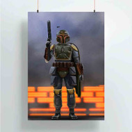 Onyourcases Boba Fett Star Wars Art Products Custom Poster Art Gift Silk Poster Wall Decor Home Decoration Wall Art Satin Silky Decorative Wallpaper Personalized Wall Hanging 20x14 Inch 24x35 Inch Poster