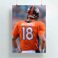 Onyourcases Denver Broncos Peyton Manning Custom Poster Art Gift Silk Poster Wall Decor Home Decoration Wall Art Satin Silky Decorative Wallpaper Personalized Wall Hanging 20x14 Inch 24x35 Inch Poster