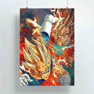 Onyourcases Goku vs Majin Vegeta Dragon Ball Z Custom Poster Art Gift Silk Poster Wall Decor Home Decoration Wall Art Satin Silky Decorative Wallpaper Personalized Wall Hanging 20x14 Inch 24x35 Inch Poster