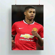 Onyourcases Marcus Rashford Manchester United Products Custom Poster Art Gift Silk Poster Wall Decor Home Decoration Wall Art Satin Silky Decorative Wallpaper Personalized Wall Hanging 20x14 Inch 24x35 Inch Poster