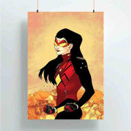 Onyourcases Spider Woman Marvel Superheroes Custom Poster Art Gift Silk Poster Wall Decor Home Decoration Wall Art Satin Silky Decorative Wallpaper Personalized Wall Hanging 20x14 Inch 24x35 Inch Poster