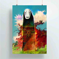 Onyourcases Spirited Away No Face Studio Ghibli Custom Poster Art Gift Silk Poster Wall Decor Home Decoration Wall Art Satin Silky Decorative Wallpaper Personalized Wall Hanging 20x14 Inch 24x35 Inch Poster